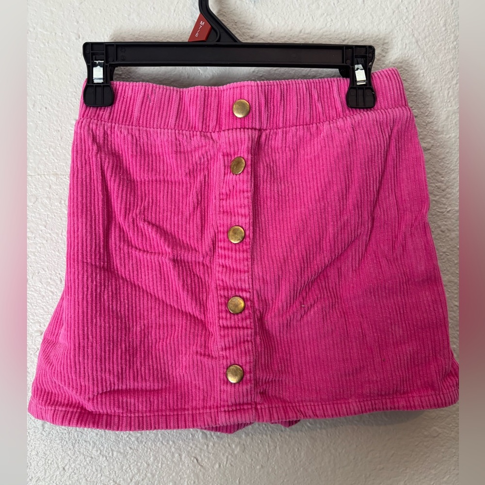 Isaac Mizrahi Hot Pink Corduroy Button-Front Skirt